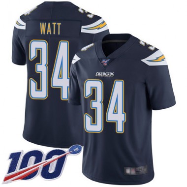Los Angeles Chargers NFL Football Derek Watt Navy Blue Jersey Men Limited #34 Home 100th Season Vapor Untouchable